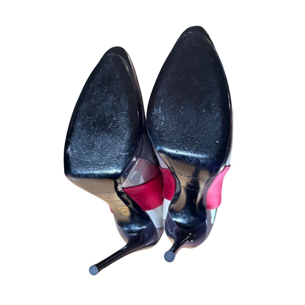 Balenciaga Patent Leather Colorblock Stiletto Ankle Boots Size EU 40 US 10 - Picture 3 of 12
